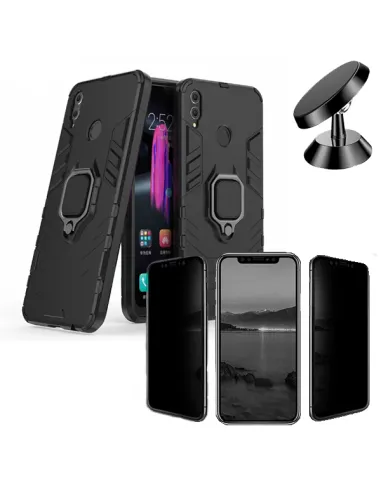 Kit Película Anti-Spy + Capa Military + Suporte Magnético para Huawei Honor 8X