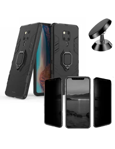 Kit Película Anti-Spy + Capa Military + Suporte Magnético para Huawei Mate 20