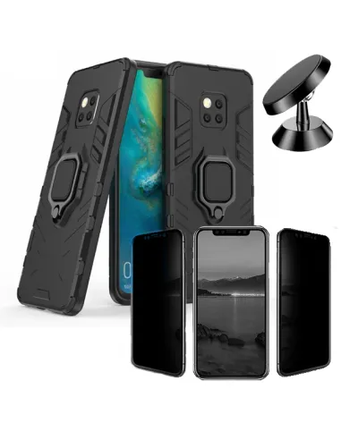 Kit Película Anti-Spy + Capa Military + Suporte Magnético para Huawei Mate 20 Pro