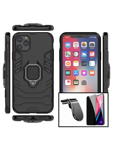 Kit Película Anti-Spy + Capa Military + Suporte Magnético L para iPhone 12 Mini