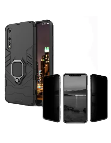 Kit Película Anti-Spy + Capa Military para Huawei P20 Pro