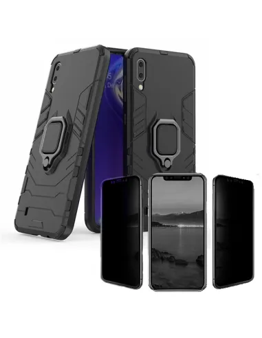 Kit Película Anti-Spy + Capa Military para Samsung Galaxy M10