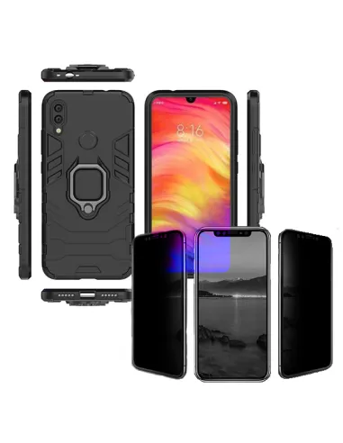 Kit Película Anti-Spy + Capa Military para Xiaomi Redmi 7