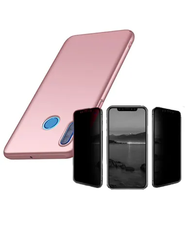 Kit Película Anti-Spy + Capa SlimShield para Huawei P30 Lite - Rosa