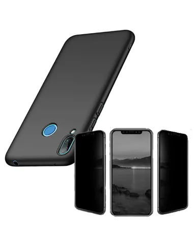 Kit Película Anti-Spy + Capa SlimShield para Huawei Y7 2019 - Preto