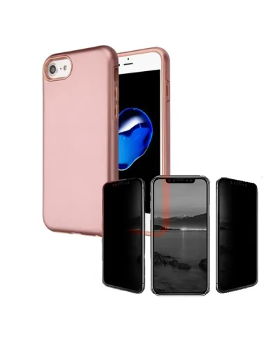 Kit Película Anti-Spy + Capa SlimShield para iPhone SE 2022 - Rosa