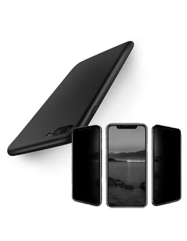 Kit Película Anti-Spy + Capa SlimShield para iPhone 7 Plus / 8 Plus - Preto