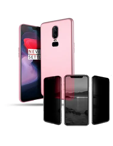 Kit Película Anti-Spy + Capa SlimShield para OnePlus 6 - Rosa