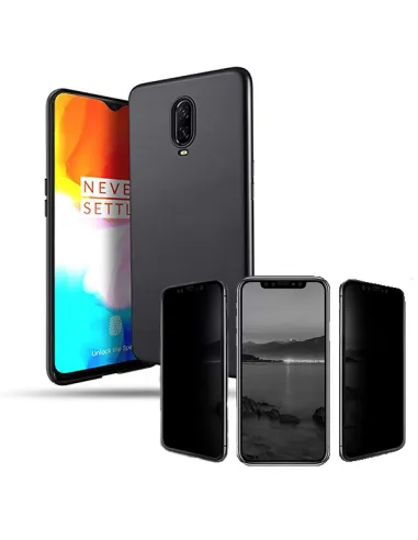 Kit Película Anti-Spy + Capa SlimShield para OnePlus 6T - Preto