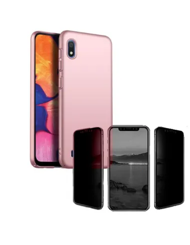 Kit Película Anti-Spy + Capa SlimShield para Samsung Galaxy A10 - Rosa