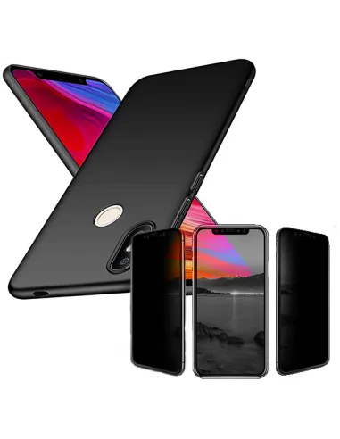 Kit Película Anti-Spy + Capa SlimShield para Xiaomi Mi 8 - Preto