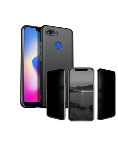 Kit Película Anti-Spy + Capa SlimShield para Xiaomi Mi 8 Lite - Preto