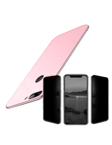 Kit Película Anti-Spy + Capa SlimShield para Xiaomi Mi 8 Lite - Rosa