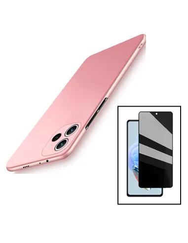 Kit Película Anti-Spy + Capa SlimShield para Xiaomi Redmi 12 - Rosa