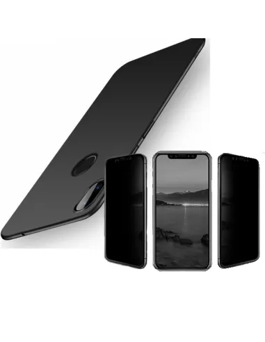 Kit Película Anti-Spy + Capa SlimShield para Xiaomi Redmi 7 - Preto