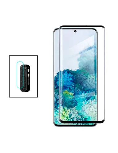 Kit Película de Camara Traseira + Vidro Temperado Vidro Full Cover Curved para Xiaomi Mi Note 10 Lite