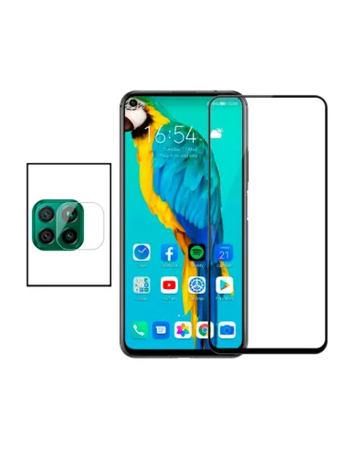 Kit Película de Camara Traseira + Vidro Temperado Vidro Full Cover para Huawei P40 Lite