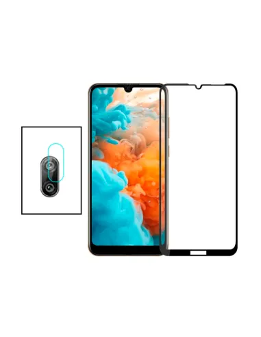 Kit Película de Camara Traseira + Vidro Temperado Vidro Full Cover para Huawei Y7 2019