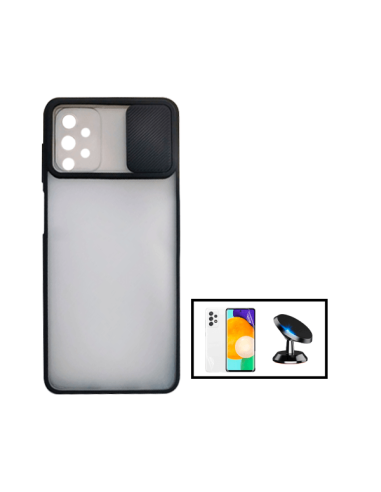 Kit Capa Slide Window Anti Choque Frosted + Película Hydrogel Full Cover + Suporte Magnético de Carro para Samsung Galaxy A52 - 