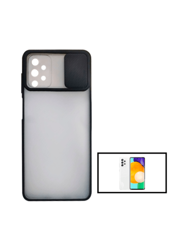 Kit Capa Slide Window Anti Choque Frosted + Película Hydrogel Full Cover para Samsung Galaxy A52 5G - Preto