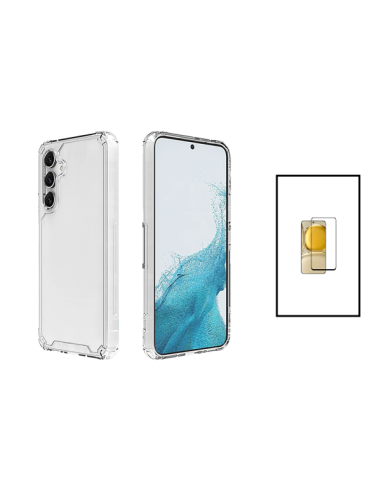 Kit Capa SuperProtect Anti-Shock + Película de Vidro Temperado 5D Full Cover para Samsung Galaxy A54 5G - Transparente