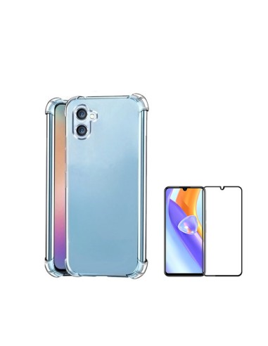 Kit Capa SuperProtect Anti-Shock + Película de Vidro Temperado 5D Full Cover Phonecare para Samsung Galaxy A05 - Transparente