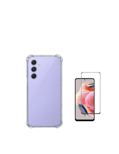 Kit Capa SuperProtect Anti-Shock + Película de Vidro Temperado 5D Full Cover Phonecare para Samsung Galaxy A55 5G - Transparente