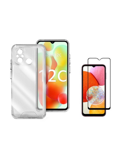 Kit Capa SuperProtect Anti-Shock + Película de Vidro Temperado 5D Full Cover Phonecare para Xiaomi Redmi 11A - Transparente