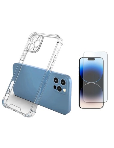 Kit Capa SuperProtect Anti-Shock + Película de Vidro Temperado ClearGlass Phonecare para Apple iPhone 15 - Transparente