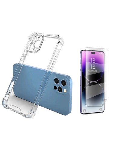 Kit Capa SuperProtect Anti-Shock + Pelicula Hydrogel Frente Phonecare para Apple iPhone 15 Pro - Transparente