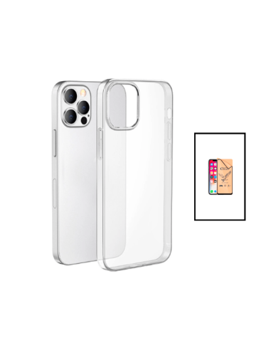 Kit Capa SuperProtect Anti-Shock + Vidro Temperado CeramicGlass Full Cover para Apple iPhone 14 Pro Max - Transparente