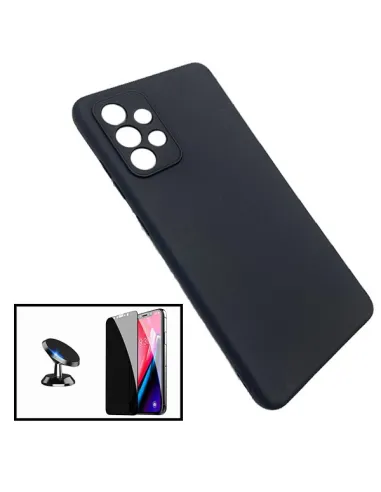 Kit Vidro Anti-Spy + Capa Silicone Líquido + Suporte Magnético para Samsung Galaxy A32