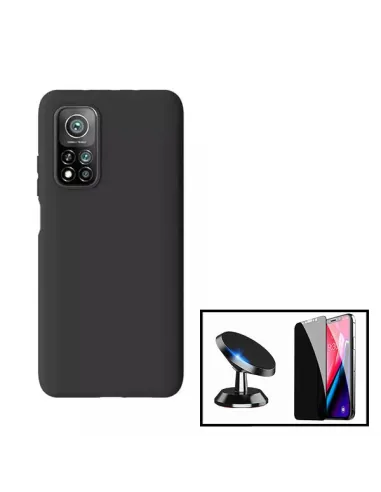 Kit Vidro Anti-Spy + Capa Silicone Líquido + Suporte Magnético para Xiaomi Mi 10T 5G