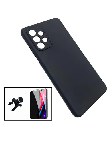 Kit Vidro Anti-Spy + Capa Silicone Líquido + Suporte Magnético Reforçado para Samsung Galaxy A32