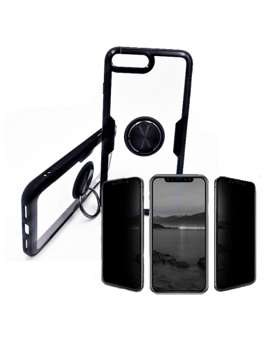 Kit Película 5D Anti-Spy + Capa 3x1 Clear Armor para iPhone 7 / 8