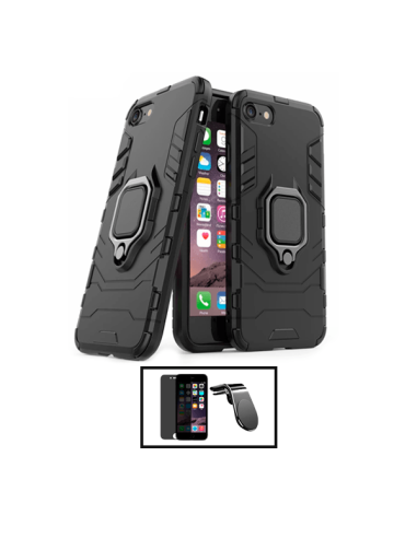 Kit Película 5D Anti-Spy + Capa 3X1 Military Defender + Suporte Magnético L Safe Driving Carro para Apple iPhone SE 2022 - Preto