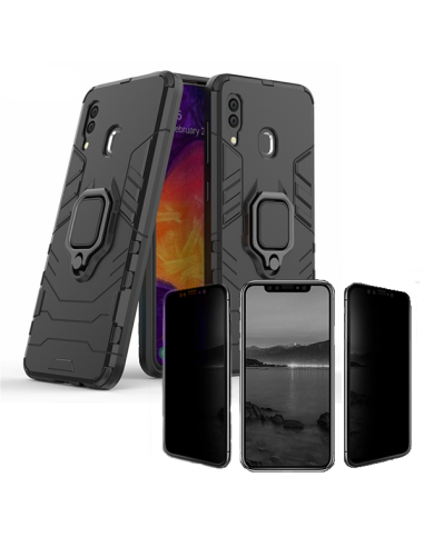 Kit Película 5D Anti-Spy + Capa 3X1 Military Defender para Samsung Galaxy A30