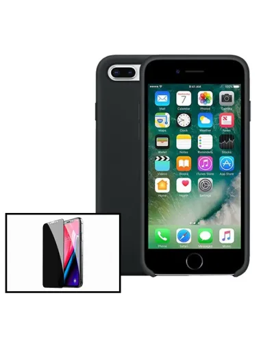 Kit Película de Vidro anti-spy + Capa Silicone Líquido para iPhone SE New 2020