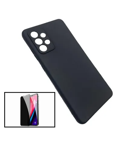 Kit Película de Vidro anti-spy + Capa Silicone Líquido para Samsung Galaxy A32