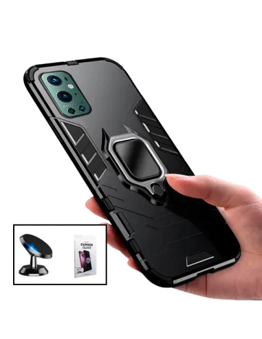 Kit Película Curved UV + Capa Military + Suporte Magnético para OnePlus 9 Pro