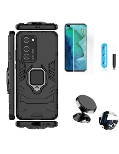 Kit Película Curved UV + Capa Military + Suporte Magnético para Huawei P40 Pro+ Plus