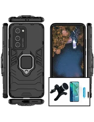 Kit Película Curved UV + Capa Military + Suporte Magnético Reforçado para Huawei P40 Pro