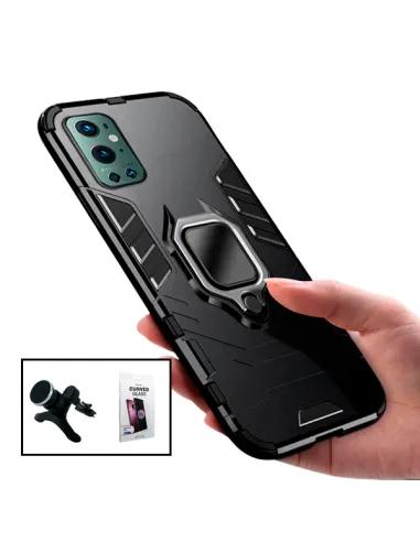 Kit Película Curved UV + Capa Military + Suporte Magnético Reforçado para OnePlus 9 Pro