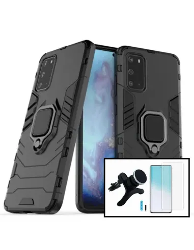 Kit Película Curved UV + Capa Military + Suporte Magnético Reforçado para Samsung Galaxy S20