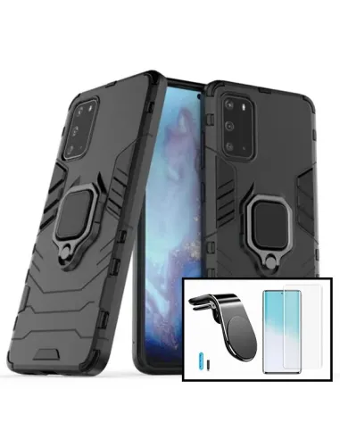 Kit Película Curved UV + Capa Military + Suporte Magnético L para Samsung Galaxy S20