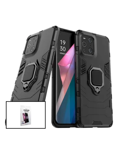 Kit Película Curved UV + Capa Military para Oppo Find X3