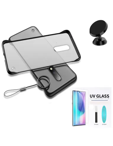 Kit Película Curved UV + Capa Bumper + Suporte Magnético para Xiaomi Mi Note 10 - Preto