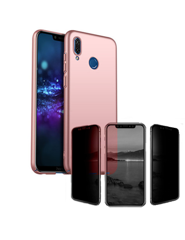 Kit Película 5D Anti-Spy + Capa SlimShield para Huawei Honor 8X - Rosa