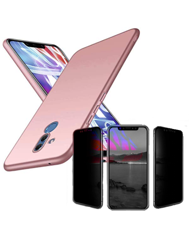 Kit Película 5D Anti-Spy + Capa SlimShield para Huawei Mate 20 Lite - Rosa