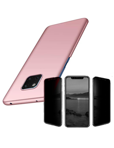 Kit Película 5D Anti-Spy + Capa SlimShield para Huawei Mate 20 Pro - Rosa